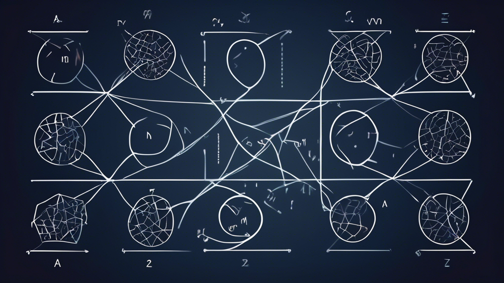 An image showing the relationship between linear algebra, matrices, and vector spaces, visually representing the abstract mathematical concepts in a way th